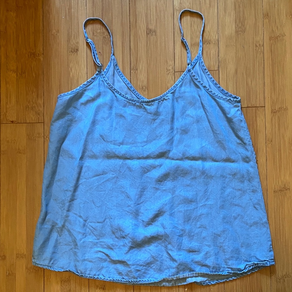 Denim Style Button-Front Tank - Picture 2 of 2